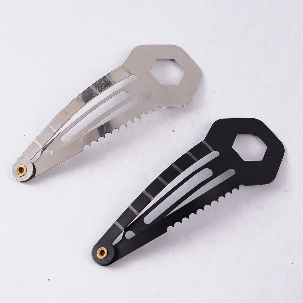 Multifuncional ao ar livre Gadget senhoras Ultra-leve camuflagem escondida EDC anti-lobo grampo de cabelo de aço inoxidá
