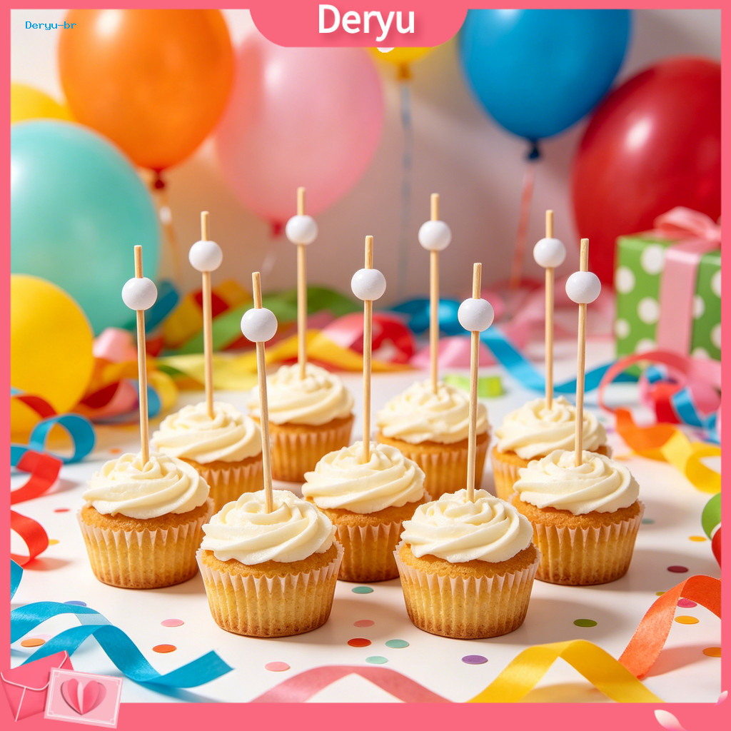 Bamboo Skewers Set Durable Fruit 100/200pcs Cocktail Picks Golf Club Design Party Food Toothpicks for Buffet Cupcakes Dr
