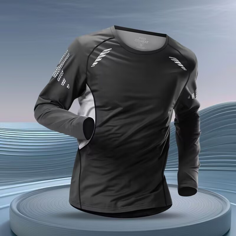 Fitness de manga comprida masculina solta estiramento meio zíper esportes camiseta americano correndo primavera verão tr