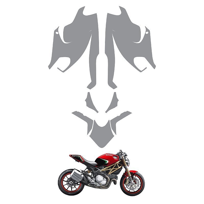 Película PPF Proteção Kit Semi Full Moto Ducati Monster 1100 2009 2010 Transparente TPU Anti Risco