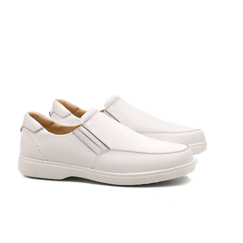 Sapato Casual Masculino para Médicos Enfermeiro Trabalho Hospital Doctor Shoes Couro 410 Branco