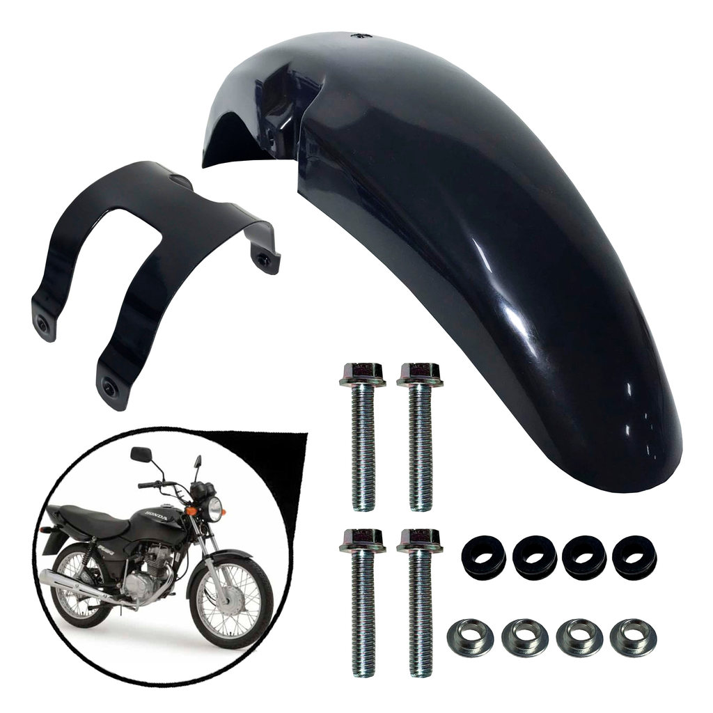 Paralama + Suporte Paralama C/ Kit Parafuso Dianteiro Cg 125 Titan 2000 Ate 2004