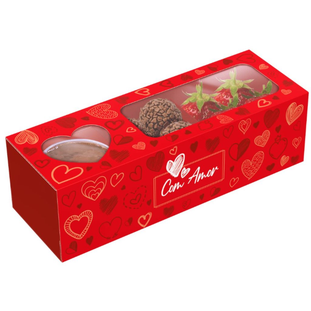 Kit 10 Caixas Fondue Retangular Amor em Caixa Ideia