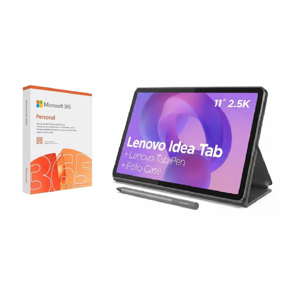 Tablet Idea Tab 11 Polegadas Android 15 Wi-Fi 128GB + Microsoft 365 Personal Lenovo