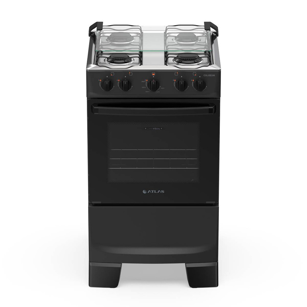 Fogo Atlas com 4 Bocas Coliseum Plus Forno 48 Litros