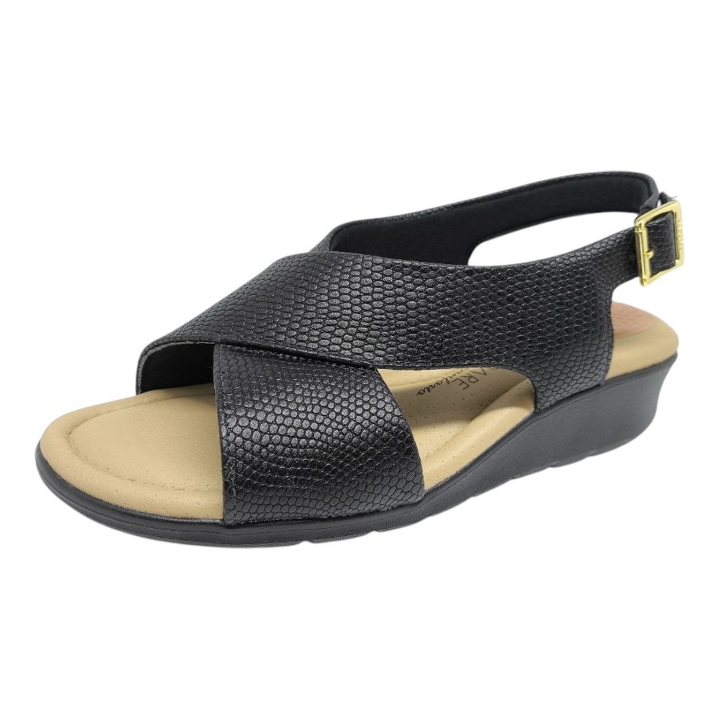 Sandália Feminina Anabela Baixa Soft Confort Casual Modare