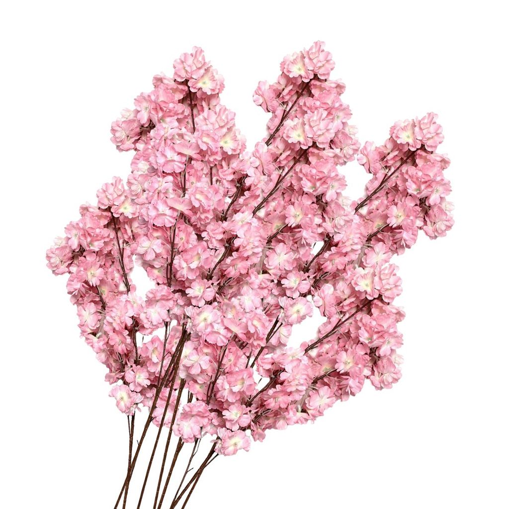 Kit 100 Flores Artificiais De Cerejeira Galho Grande Decorar