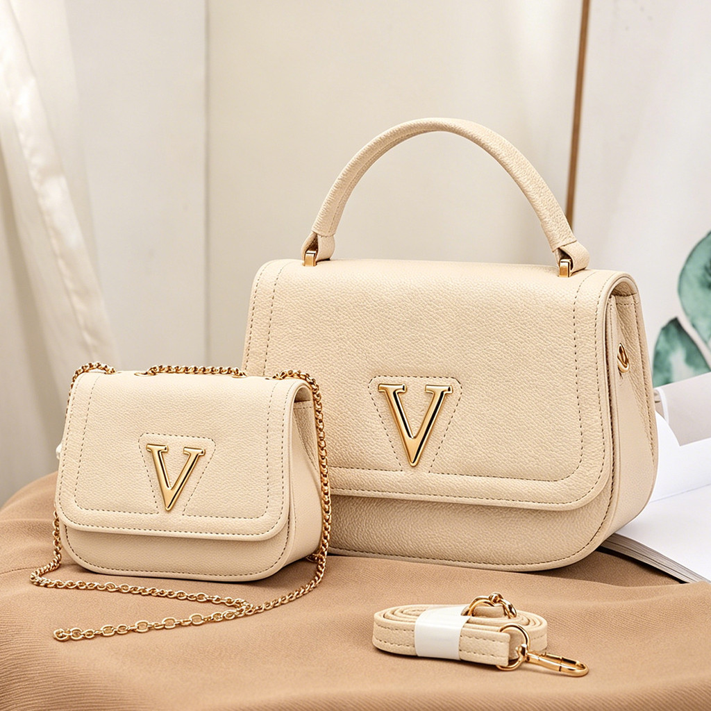 Kit Bolsa Transversal Feminina Com Bolsa Pequena E Alça Ajustável Em Couro Sintético Preto