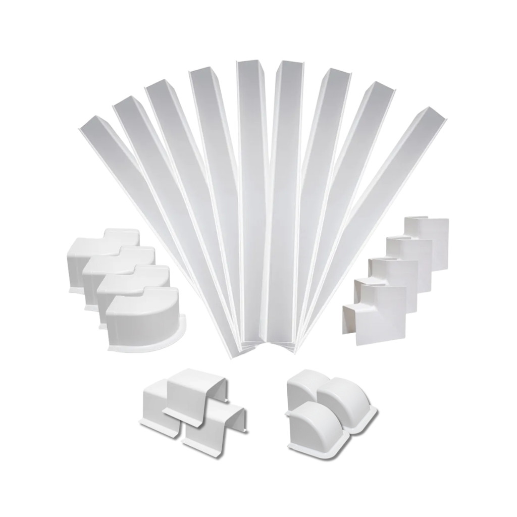 Kit Canaleta Curva Terminal Emendas Para Ar Condicionado
