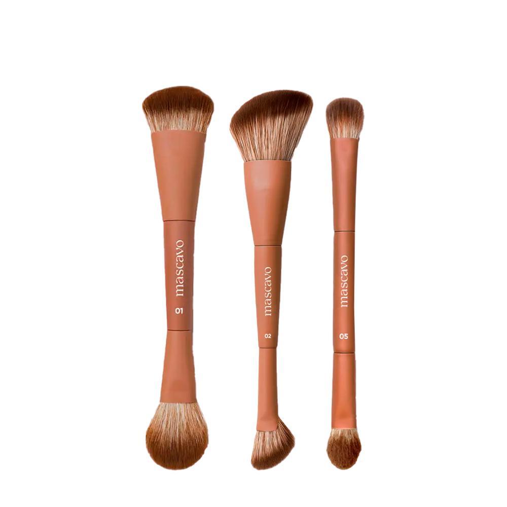 Kit Mascavo Pro Series Pincel de Maquiagem 01 + 02 + Pincel 05