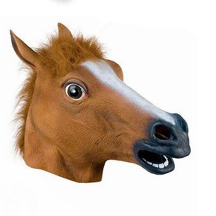 Engraçado cosplay engraçado Animal chapelaria 520 marrom cavalo máscara cabeça de cavalo escultura em areia estilo engra