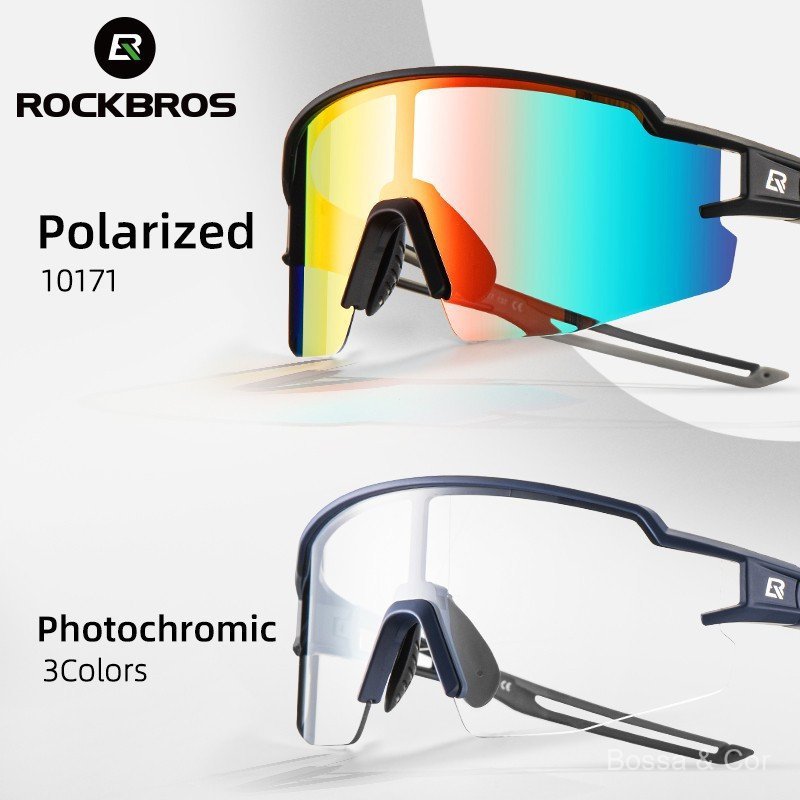 Óculos de Ciclismo Fotochromáticos ROCKBROS para Mulheres e Homens, Óculos de Sol Polarizados para Bicicletas Esportivas