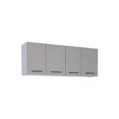 Armário Aéreo de Cozinha em Aço 150cm 3 Portas Juno Cinza Cinza