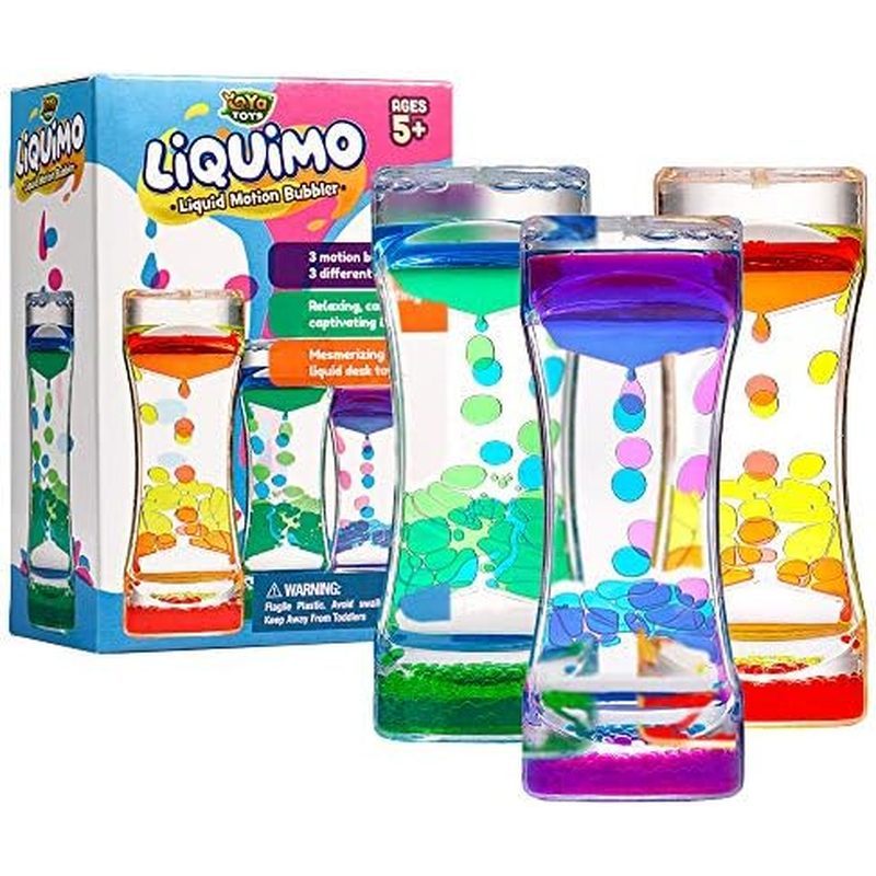 YoYa Toys Liquimo-Liquid Motion Bubbler-Pacote Com 3-Brinquedo De Mesa Sensorial Fidget Para Crianças & amp ; Adultos-Tu