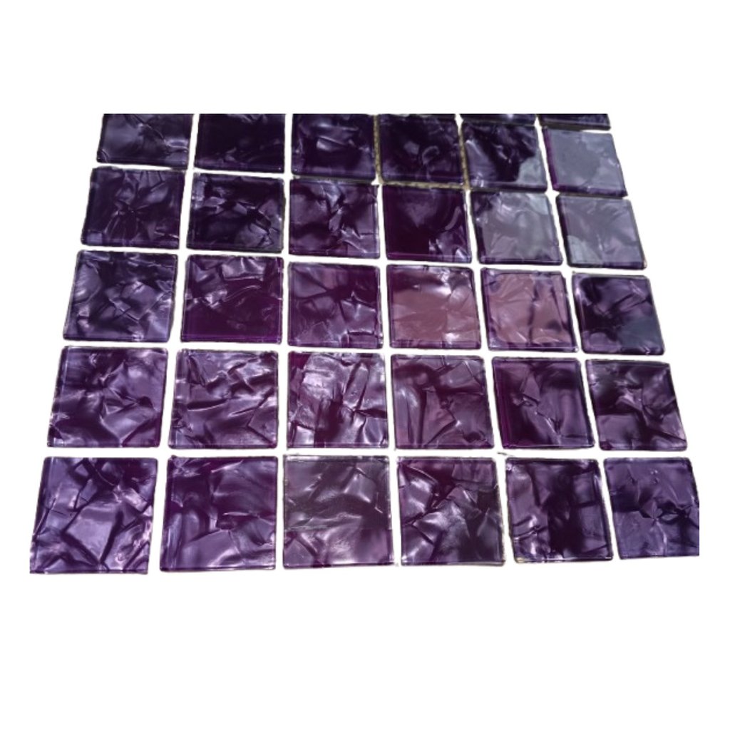 Pastilha de Vidro Silk de 30cm X 30cm Rende  Glass Mosaic Lilás