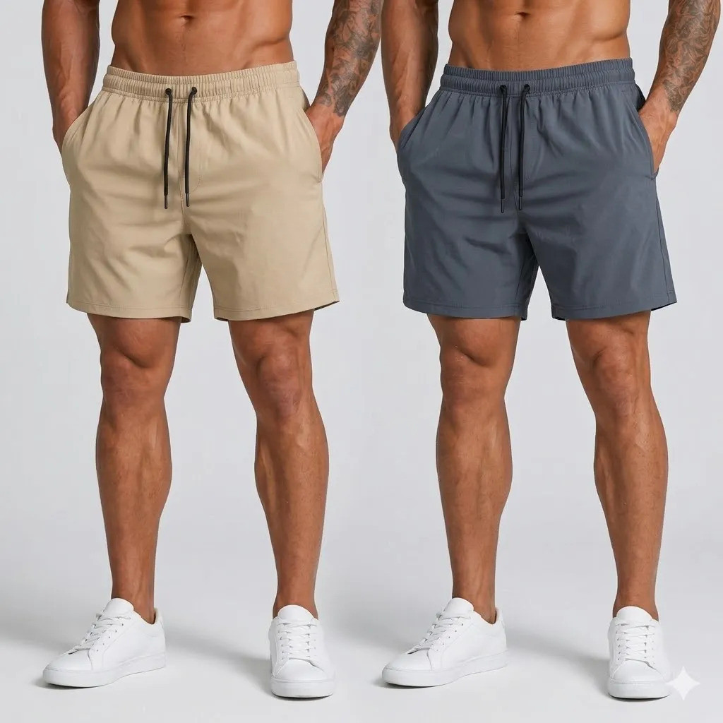 Kit 2 Shorts Masculino Bermuda Praia Mauricinho  Com Elastano Confortável - ENVIO IMEDIATO