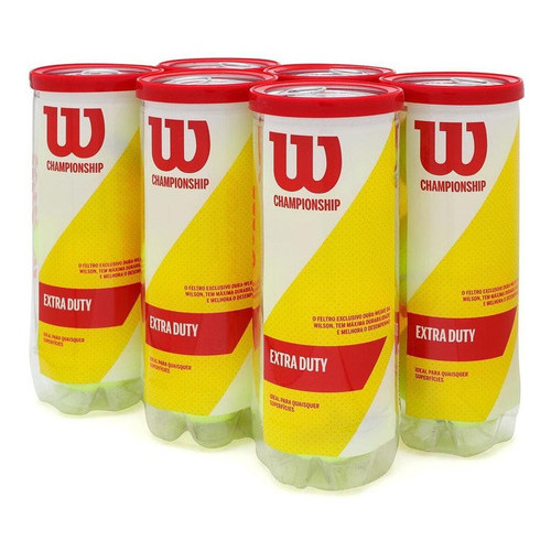 Bola De Tênis Wilson Championship Pack Com 6 Tubos