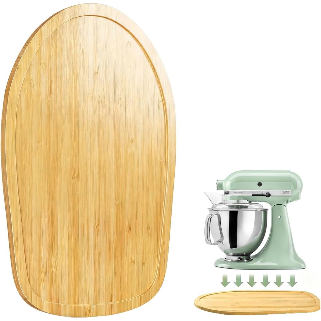 Deslizador de Bambu para Batedeira KitchenAid de 4,5-5 Qt, Tapete Deslizante para Eletrodomésticos KitchenAid, Bandeja D