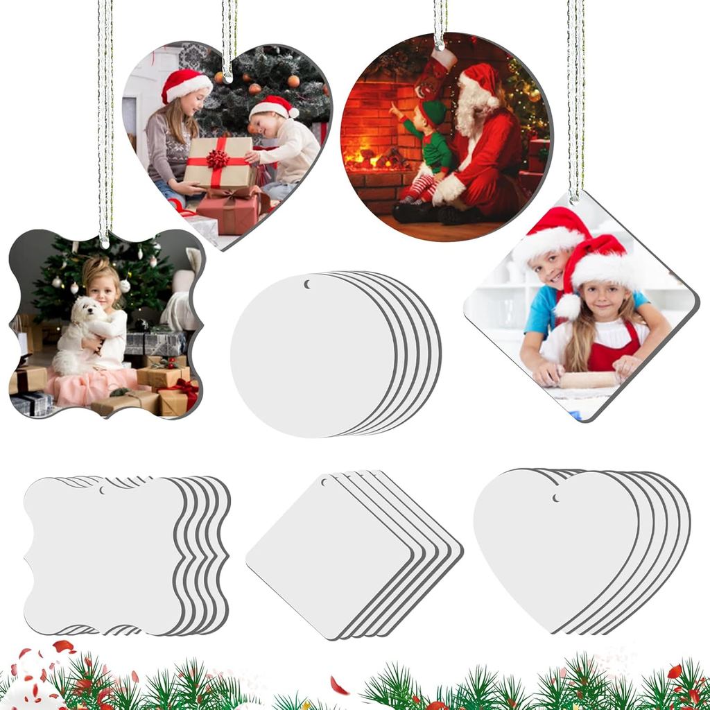 Sublimation Ornament Blank, 20Pcs Sublimation Double Sided Blanks 2.95 Inch Christmas Ornament Blank, Personalized DIY S
