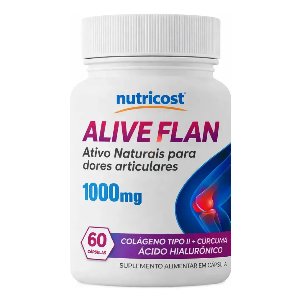 Alive Flan 60 Caps Suplemento Para Dores Articulares Alivio 1 Pote
