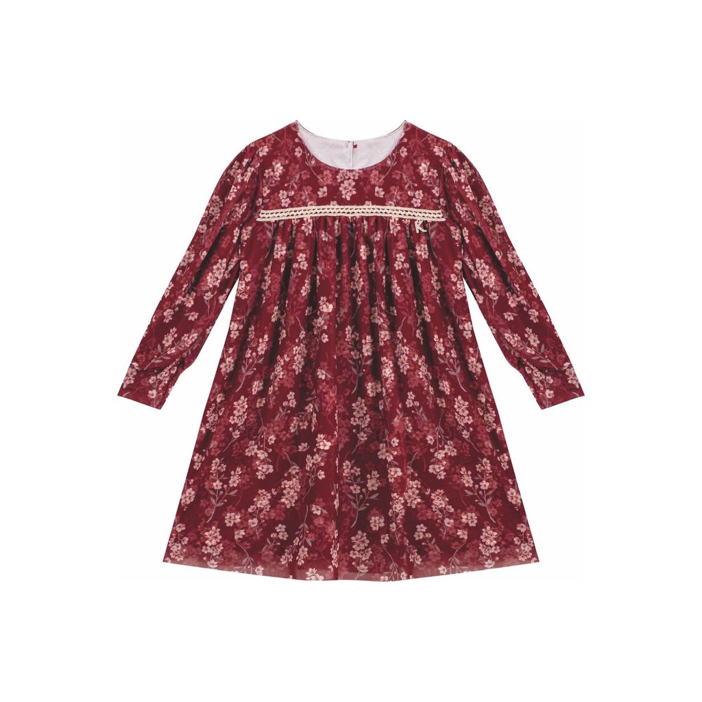 Vestido Menina em Tule Estampa Floral Kiki Xodó