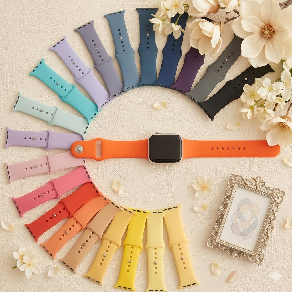 Pulseira silicone Lisa para Smartwatch 38/40/41/42/44/45/49 smartwatch pulseira iwatch Yan