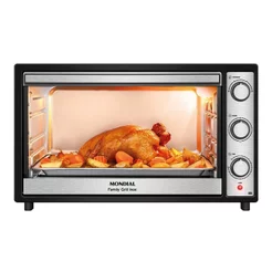Forno Elétrico de Bancada Mondial 60 Litros FRN-60-BI Family Grill, 1800W, Preto/Inox