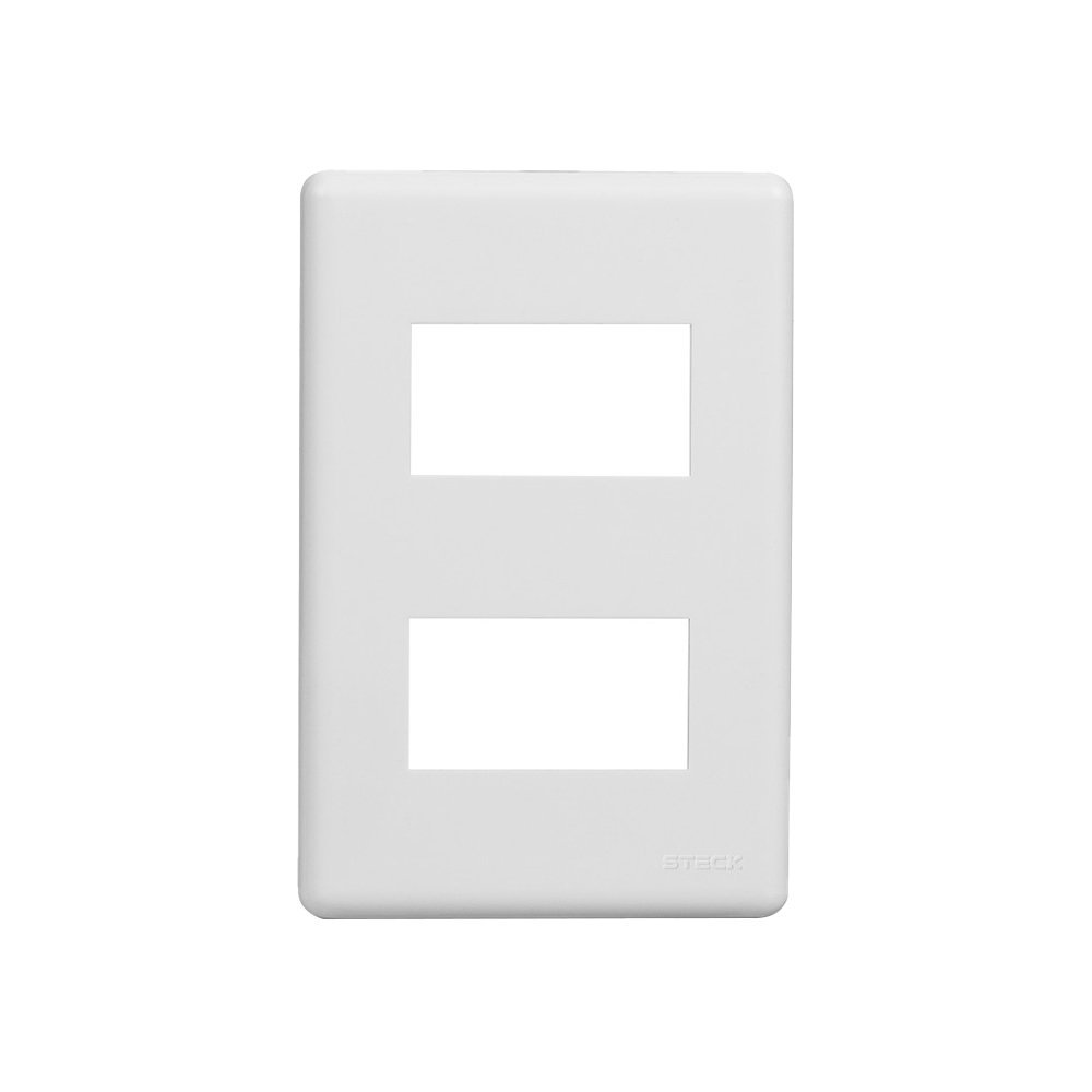 Placa Steck Stella 4x2 2 Módulos Separados com Suporte Branco