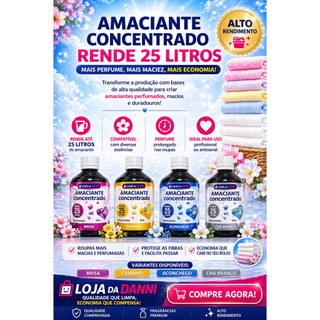 Base Amaciante concentrada faz 25 litros ALTA PERFUMAÇÃO E FIXAÇÃO