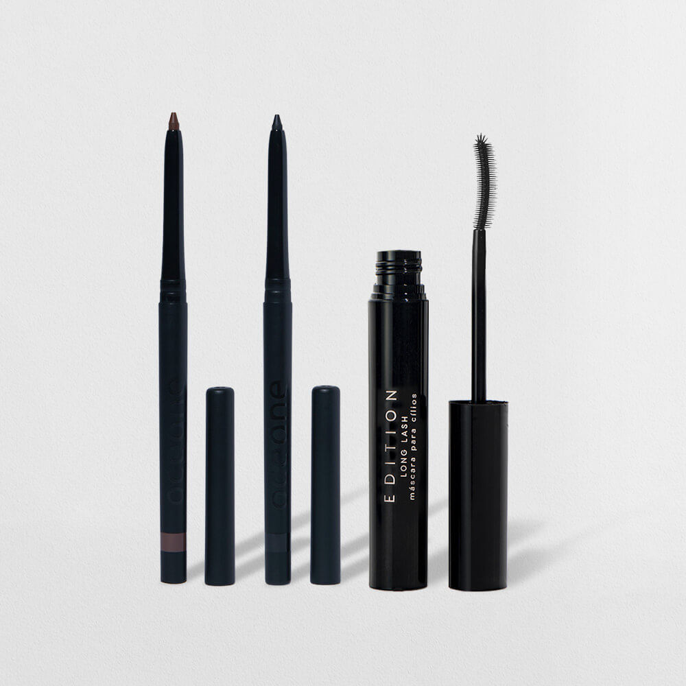 Kit Lápis de Olhos Marrom Lápis de Olhos Preto Máscara de Cílios Océane Edition em Oferta na Shopee
