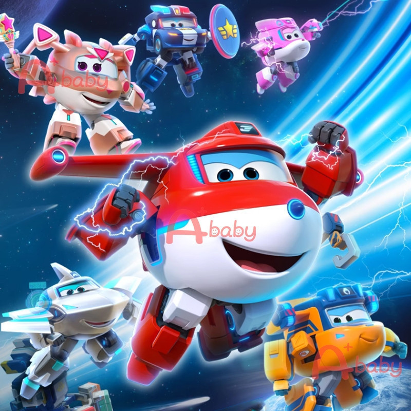 Super Wings 15 Hangar Box Auldey Toys Ação Figura Transformação De Robô Para Crianças