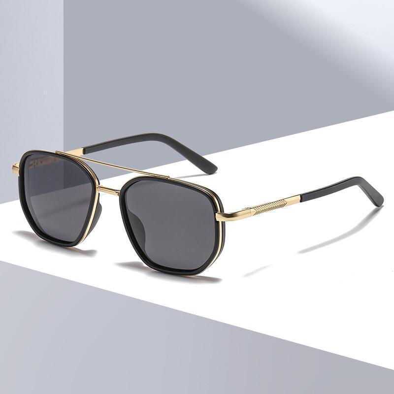 Óculos De Sol Polarizados Unissex Vintage Com Armação Quadrada , Lente TAC , Dobradiça De Metal Composto , Acessório De