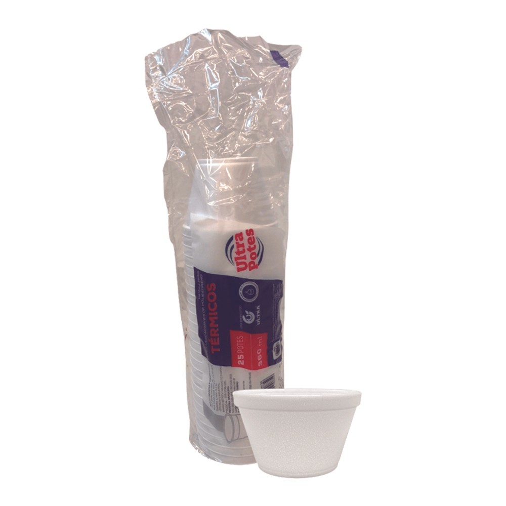50 Potes Térmico De Isopor 360ml Descartável Caldo Sorvete
