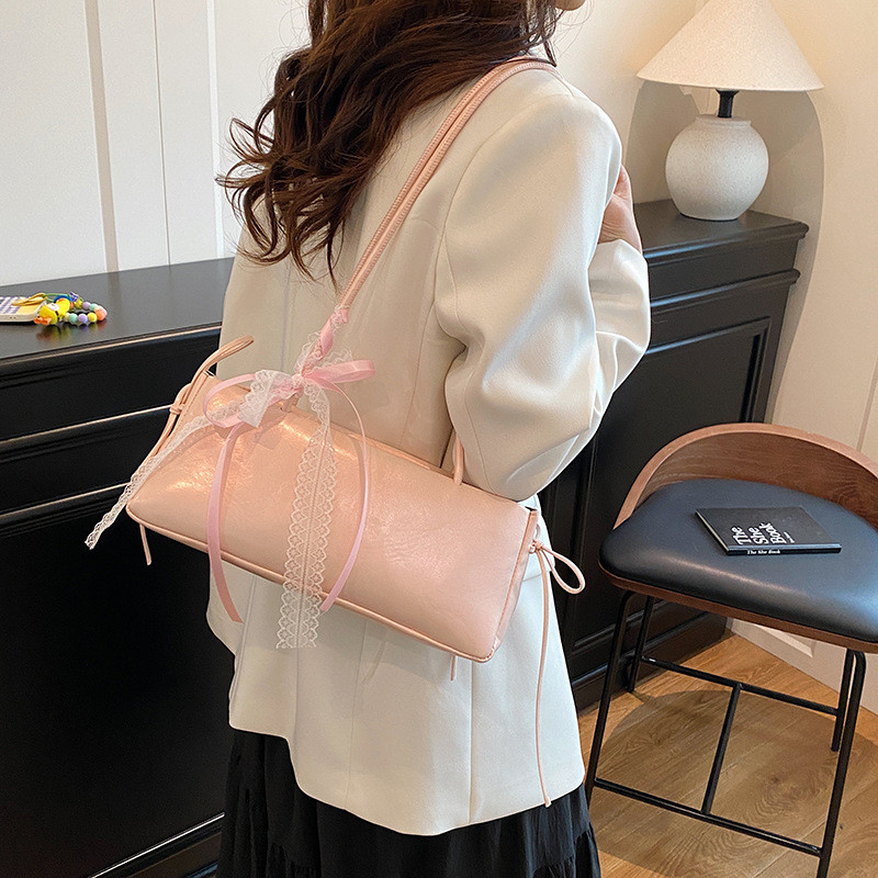 Estilo Ballet arco bolsa saco senhoras 2025 novo estilo na moda coreano nicho axilas saco grande capacidade travesseiro