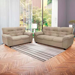 Sofá de 3 e 2 Lugares Stillus II 154 cm e 204 de Largura Revestido em Tecido Suede Linoforte