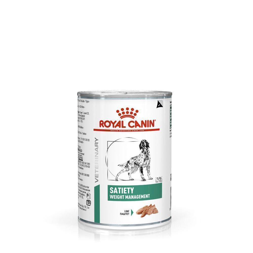 Ração Úmida Royal Canin Lata Veterinary Diet Satiety Support Cães Adultos Excesso de Peso 410 g