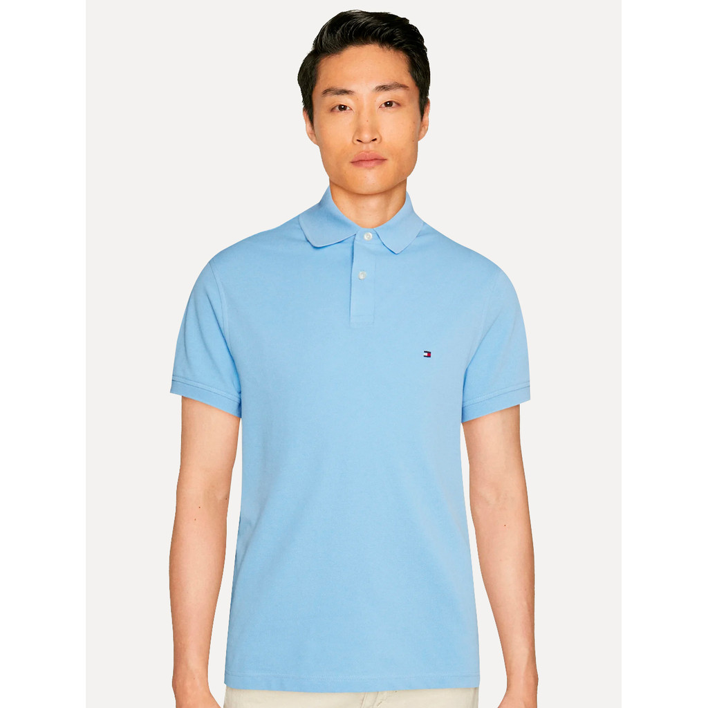 Polo Tommy Hilfiger Masculina Regular Piquet 1985 Azul Claro