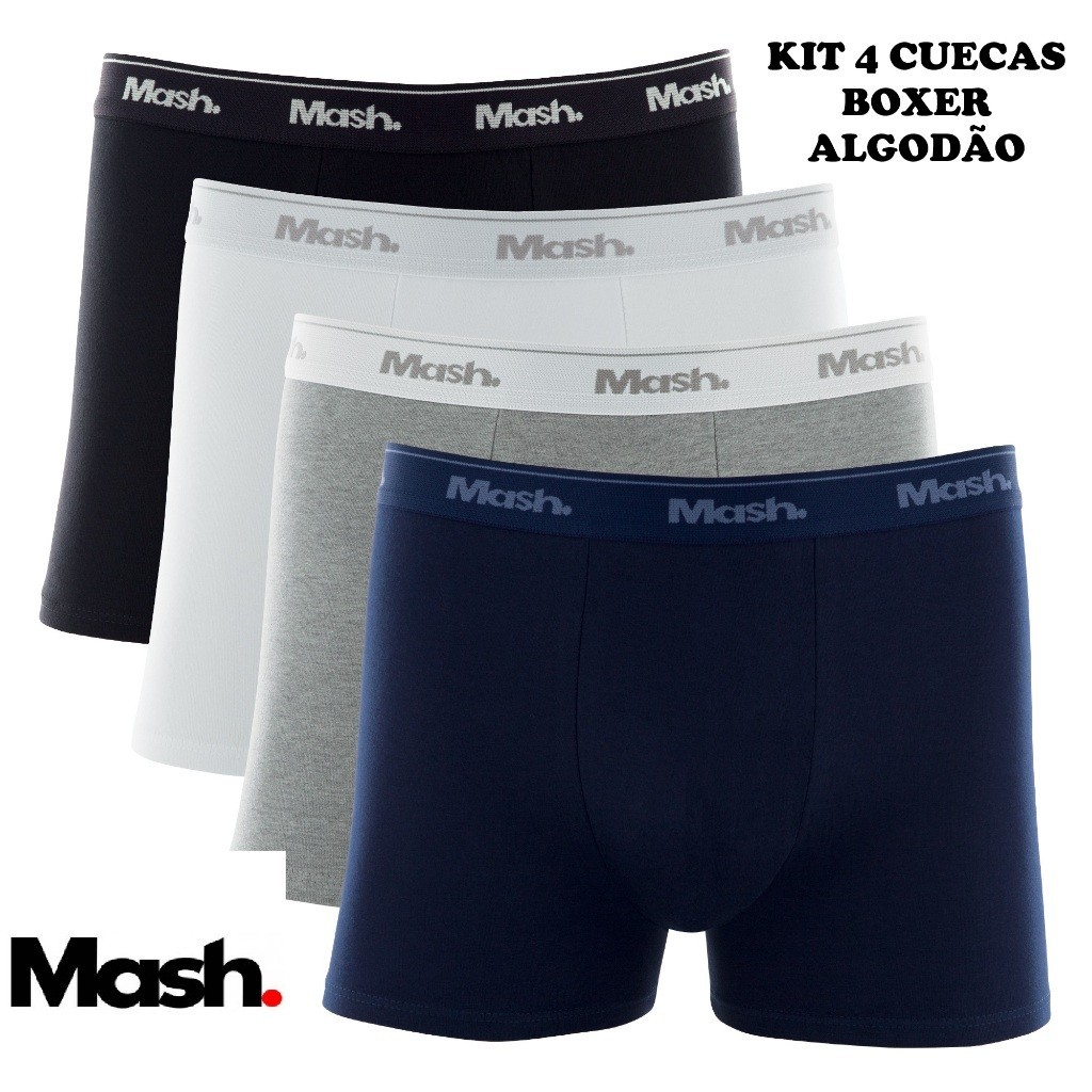 **OFERTA** Kit 4 Cuecas Mash Box Boxer Cotton Algodão