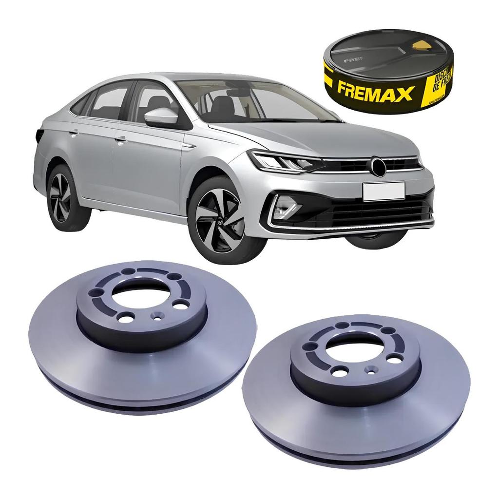 PAR DISCO FREIO VENTILADO DIANTEIRO FREMAX PARA VIRTUS POLO 1.0 1.6 12V 16V 2017