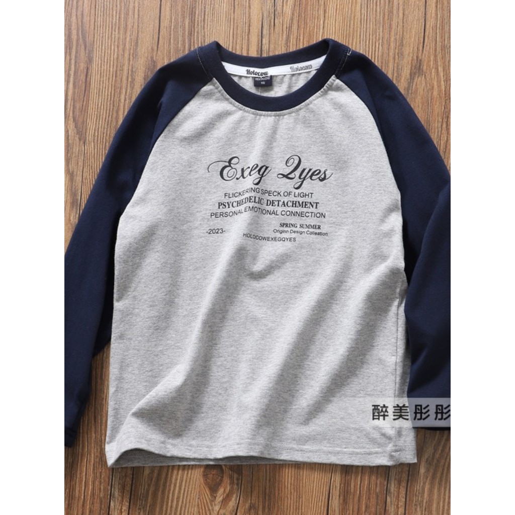 Oferta Especial Roupas infantis meninos primavera outono novo estilo manga Raglan camiseta médio grande crianças em torn
