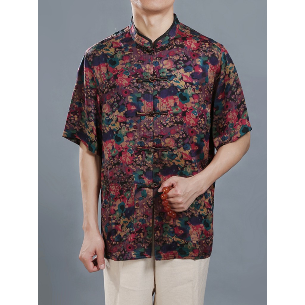 Baifu dragão perfumado nuvem fio roupas masculinas tang terno roupas de verão estilo chinês roupas masculinas disco botã