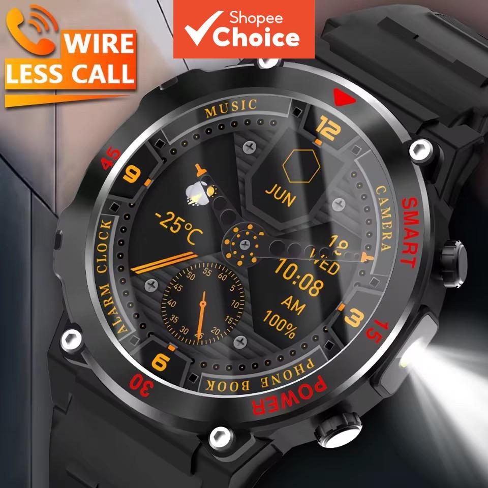 Novo Relógio Inteligente Externo com Lanterna LED, Chamada Bluetooth, Rastreamento Esportivo e Fitness para Homens e