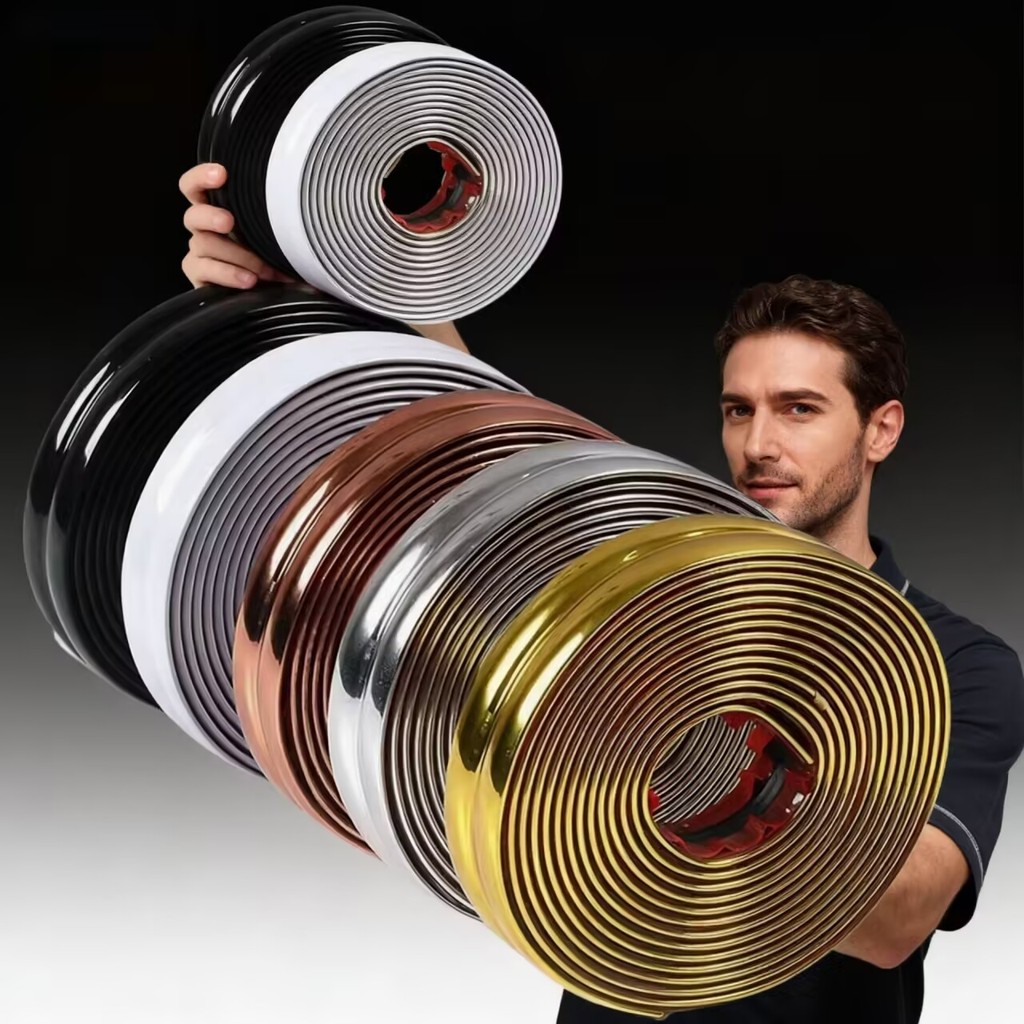 Fita metálica decorativa de PVC de alta qualidade 6mm/12mm/15mm/27mm Várias cores 5 metros