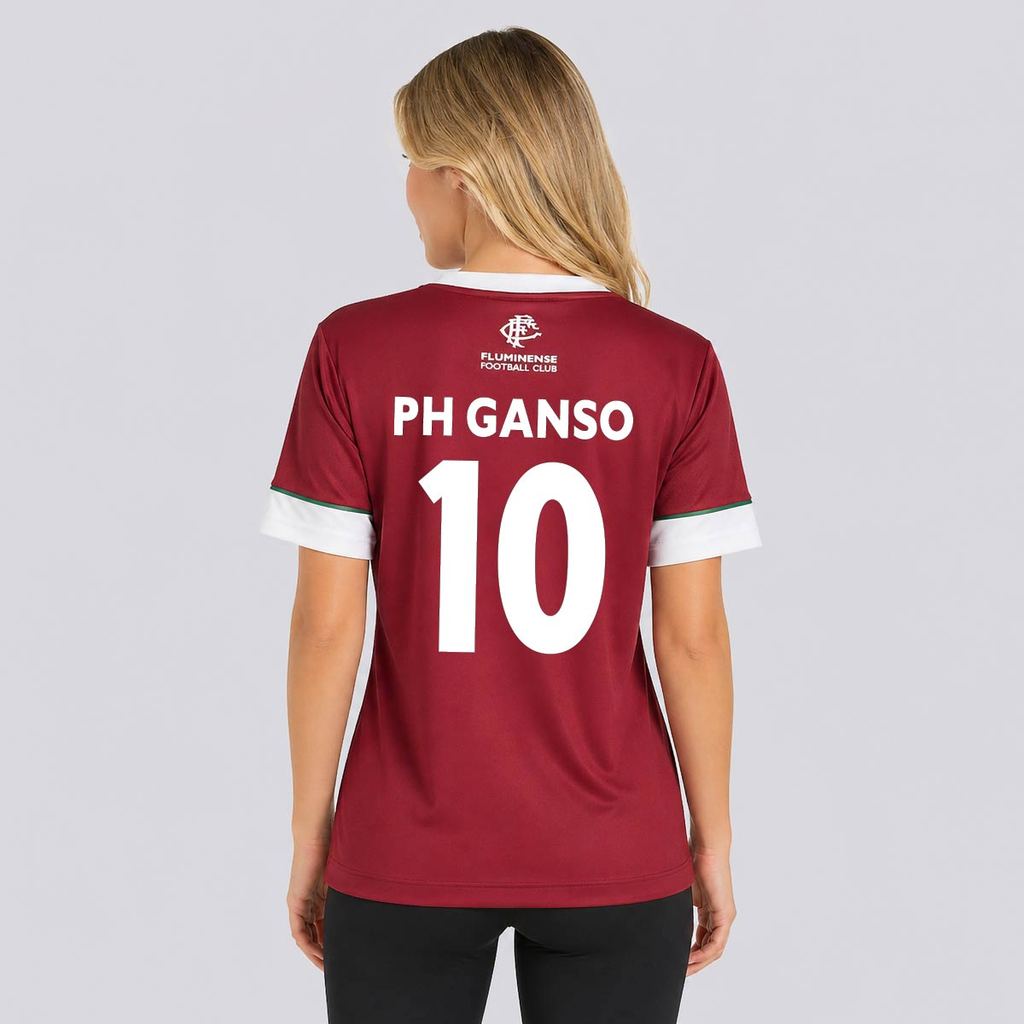 Camisa Fluminense Chiado Feminina Grená 10 Ganso