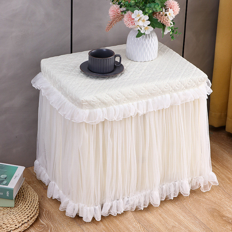 2026 novo estilo capa de mesa de cabeceira capa de pano princesa renda impressora capa segura toalha doméstica antiderra