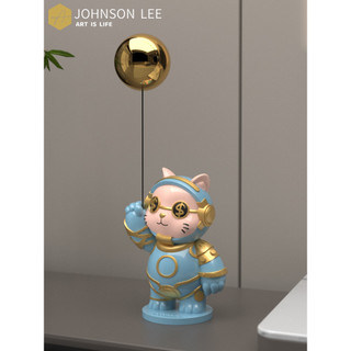 Espaço criativo gato decoração de mesa ornamentos sala estar TV gabinete sofá grande decoração bandeja acessórios para c