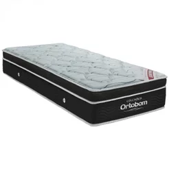Colchão Solteiro Mola Ensacada 88CMX28CMX188CM Linha Elegant Ortobom Preto/Branco Solteiro