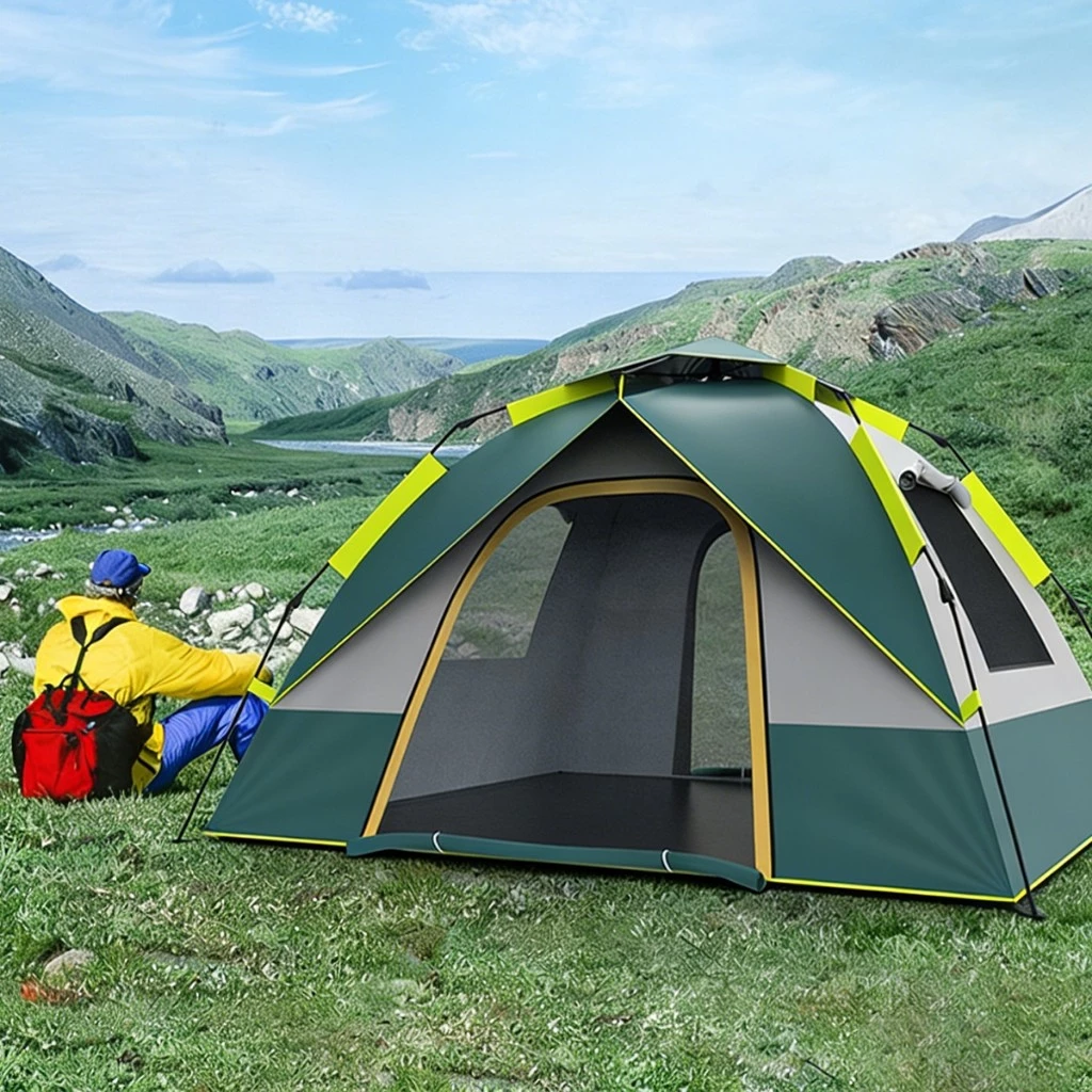 Barraca de Camping 3-4 Pessoas Prova d'água Barraca Acampamento Automático 200×200×135cm