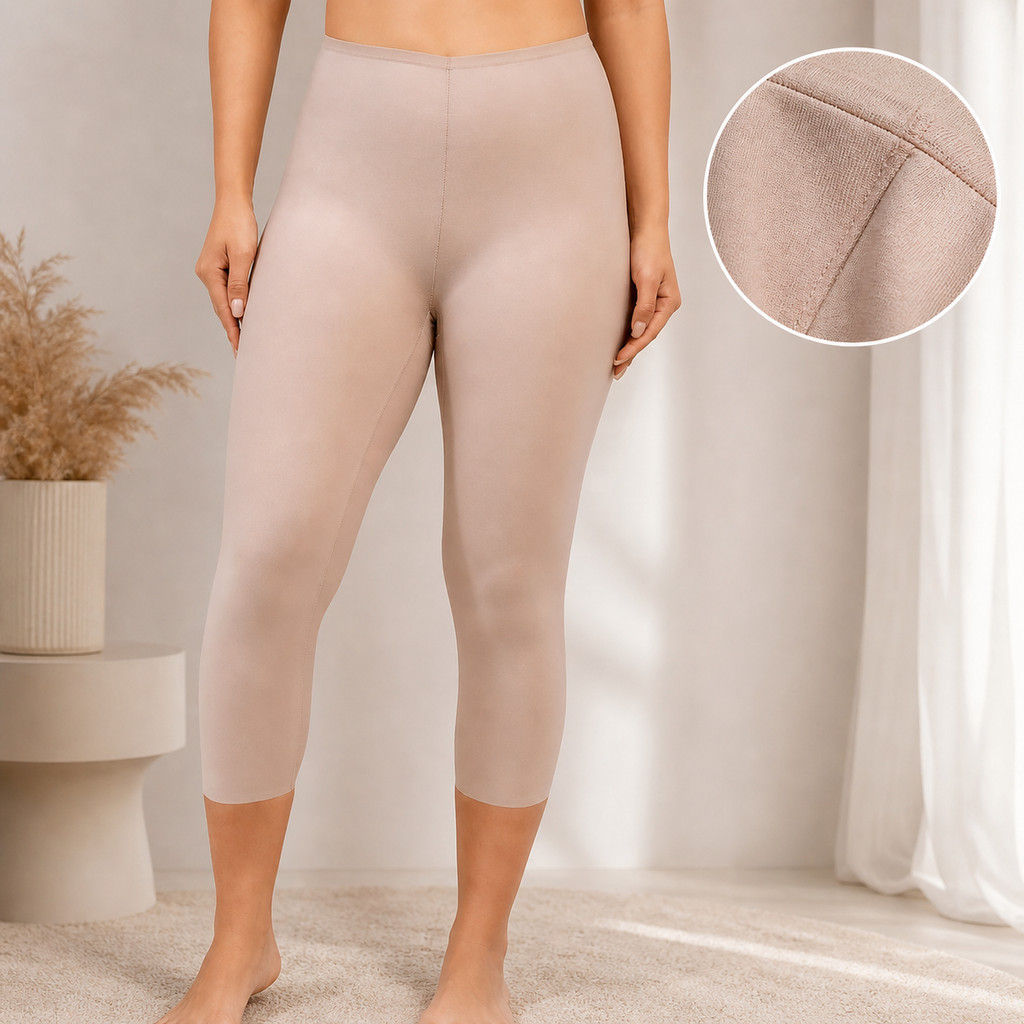 Calça Segunda Pele Modeladora Capri Zero Transparência Cintura Alta Não Marca Conforto Premium