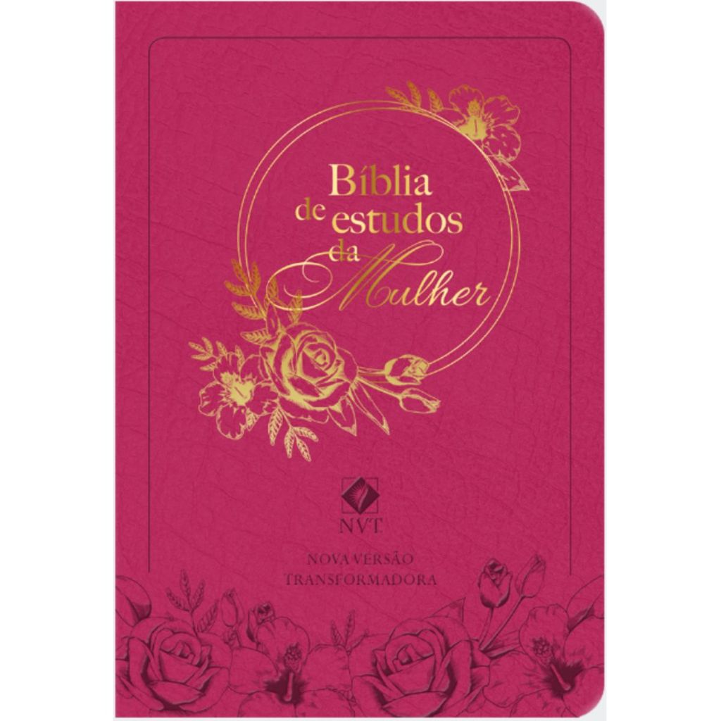 Bíblia De Estudos Da Mulher | NVT | Capa Luxo Rosa | Com Índice Lateral | Pão Diário